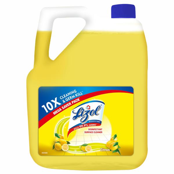 Lizol Disinfectant Surface Cleaner- Citrus - 5 L